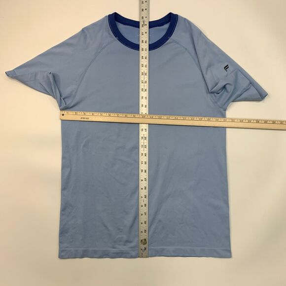 Fabletics Ringer T Shirt Mens L Large Blueberry Lightweight Athletic Nylon Blend - Picture 6 of 11